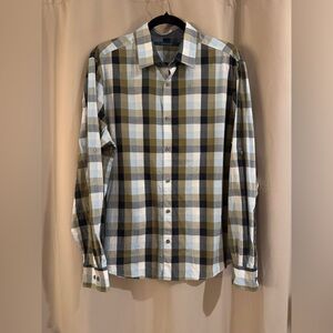 Men’s Green&Blue Perry Ellis Button Up